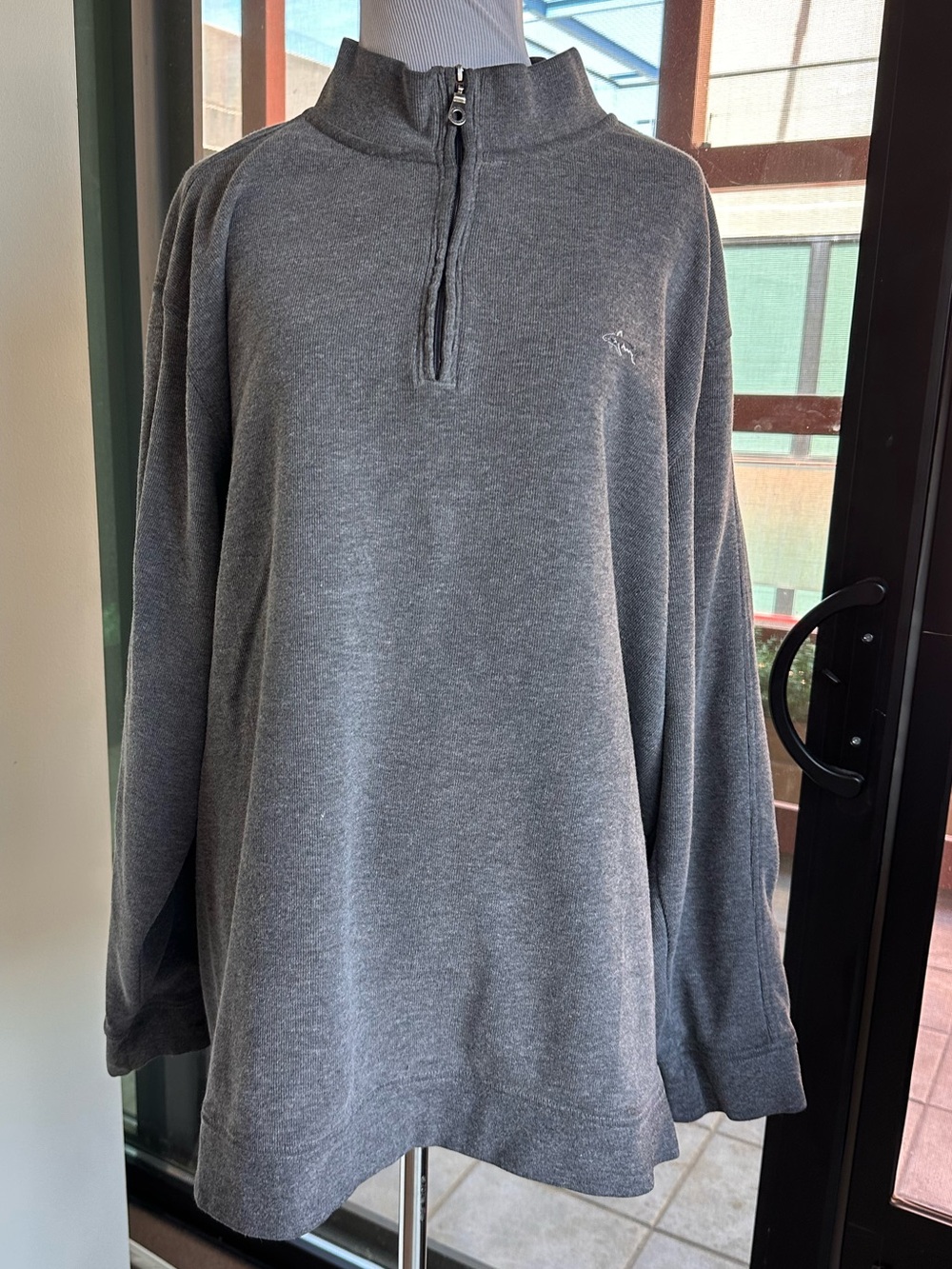 Greg Norman Collection Men's Gray Quarter-Zip Sweater